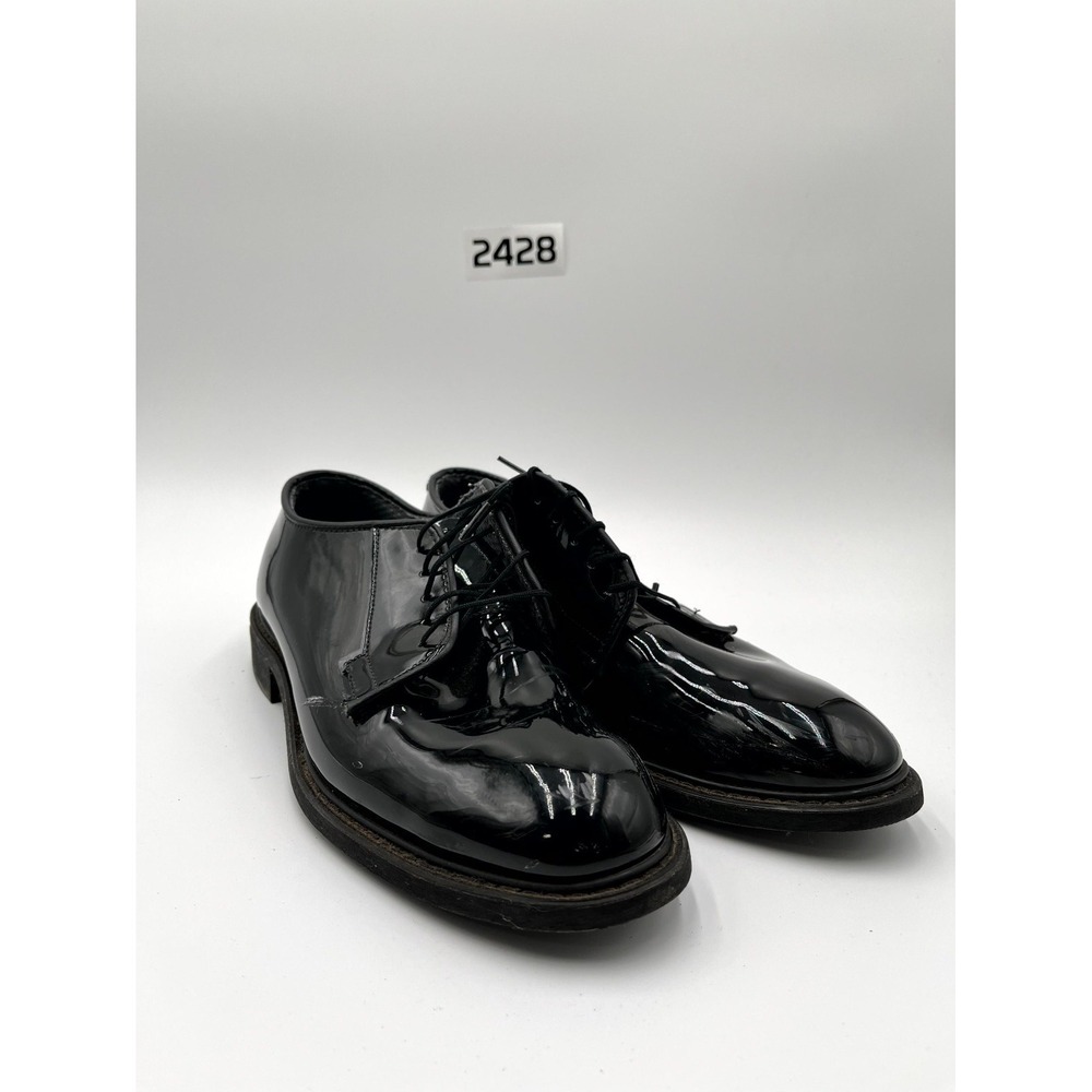 Altama 00941C Men's 9.5E‎ Dress Shoes Black Patent Leather Round Lace Up Oxfords